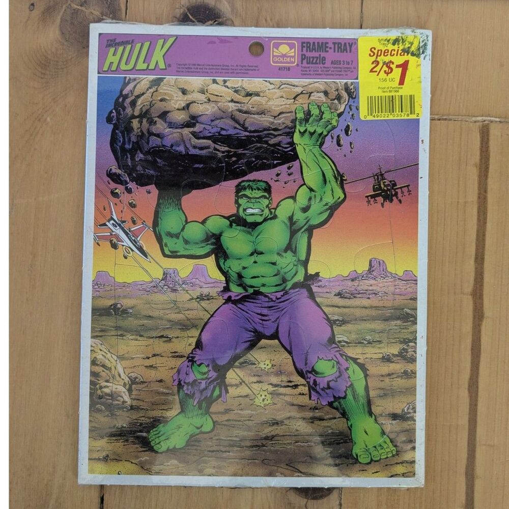 1990 The Incredible Hulk Frame Tray Puzzle - Sealed - 8x11 - 4171B
